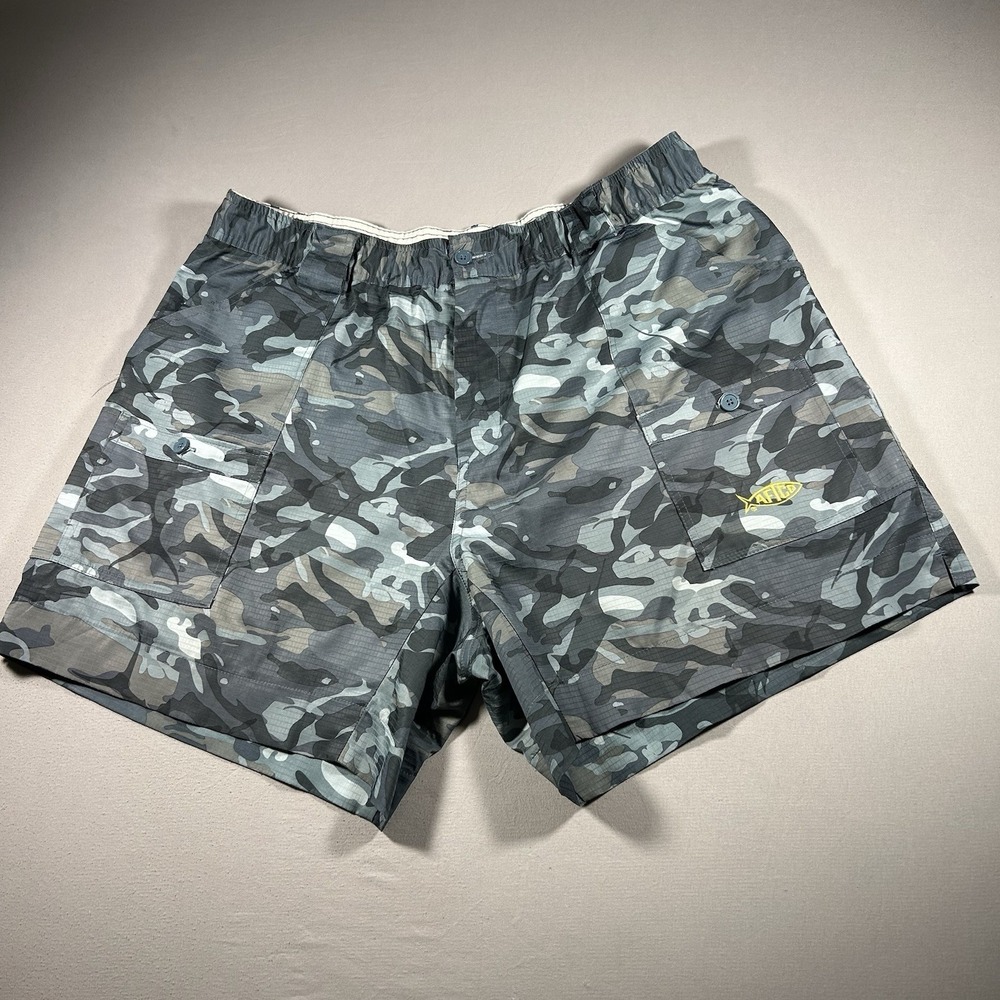 Mens AFTCO Camo Fishing Shorts Ripstop Elastic Waist  Size 38